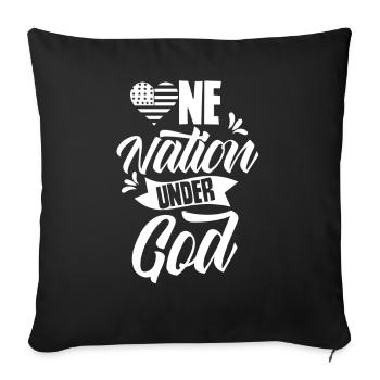 Une nation sous Dieu Américains Amérique États-Unis États-Unis - Housse de coussin décorative 45 x 45 cm - noir - Devant