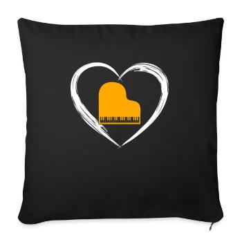 Klavier love - Sofakissenbezug 45 x 45 cm - Schwarz - Vorne
