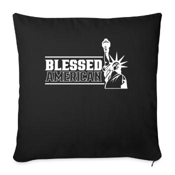 Bienheureuse Amérique américaine États-Unis Amérique patriotique - Housse de coussin décorative 45 x 45 cm - noir - Devant