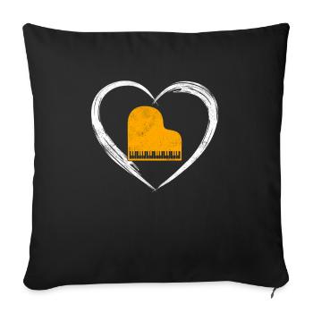 Klavier love - Sofakissenbezug 45 x 45 cm - Schwarz - Vorne