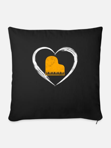 Klavier love - Sofakissenbezug 45 x 45 cm - Schwarz