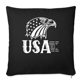 États-Unis Amérique Patriotique Américain États-Unis - Housse de coussin décorative 45 x 45 cm - noir - Devant