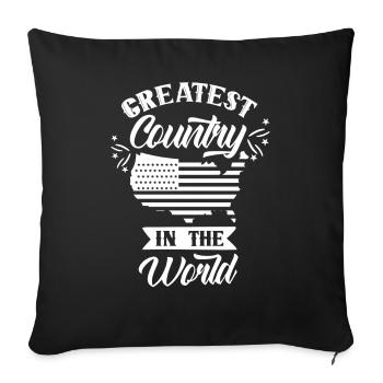 Le plus grand pays du monde Amérique États-Unis États-Unis - Housse de coussin décorative 45 x 45 cm - noir - Devant