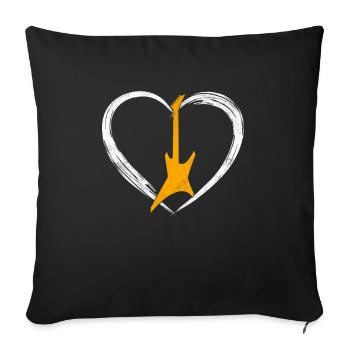 Egitarre Cœur - Housse de coussin décorative 45 x 45 cm - noir - Devant