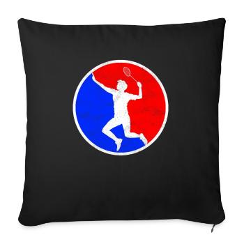 Badminton Logo - Sofa pillowcase 17,3'' x 17,3'' (45 x 45 cm) - black - Front