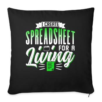 Je crée des feuilles de calcul pour le travail Feuille de calcul - Housse de coussin décorative 45 x 45 cm - noir - Devant