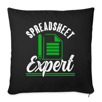 Spreadsheet Experte Buchhalter Tabelle Arbeit - Sofakissenbezug 45 x 45 cm - Schwarz - Vorne