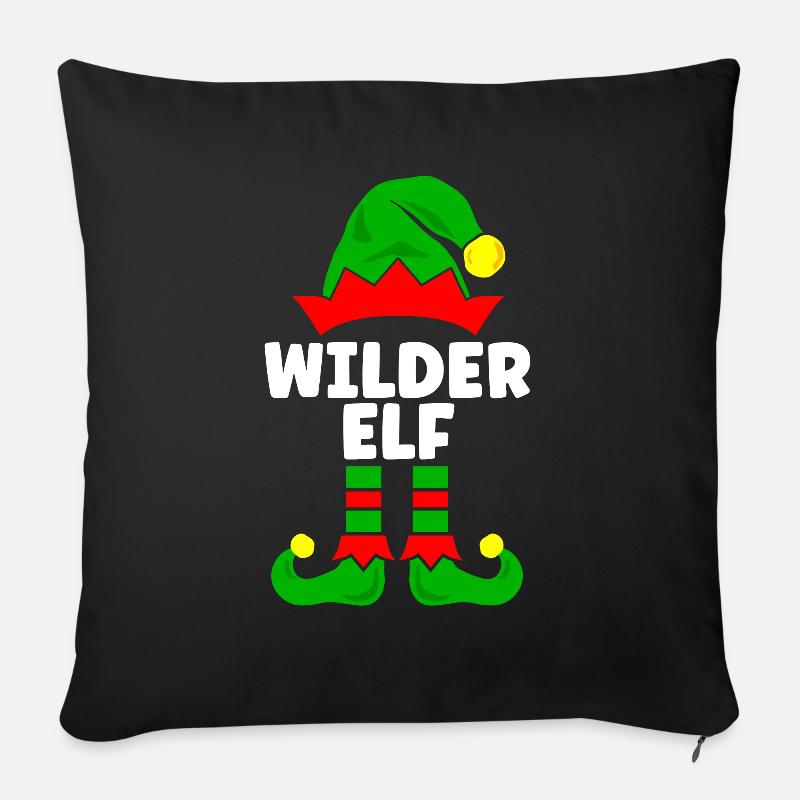 Wilder Elf Weihnachtsoutfit Familie Partnerlook - Sofakissenbezug 45 x 45 cm - Schwarz