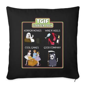 Lustiges Tgif Terror Starterpaket - Sofakissenbezug 45 x 45 cm - Schwarz - Vorne