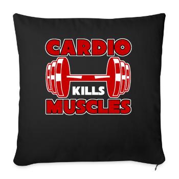 Bodybuilder Cardio Strongman - Sofa pillowcase 17,3'' x 17,3'' (45 x 45 cm) - black - Front