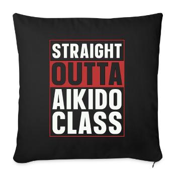 Aikido Straight Outta Aikido Class Samurai Fighter - Sofa pillowcase 17,3'' x 17,3'' (45 x 45 cm) - black - Front