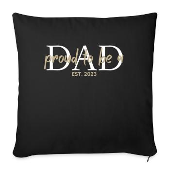 Papa 2023 Papa en devenir-fête des pères Papa - Housse de coussin décorative 45 x 45 cm - noir - Devant