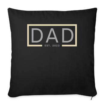 Papa 2023 Papa en devenir-fête des pères Papa - Housse de coussin décorative 45 x 45 cm - noir - Devant