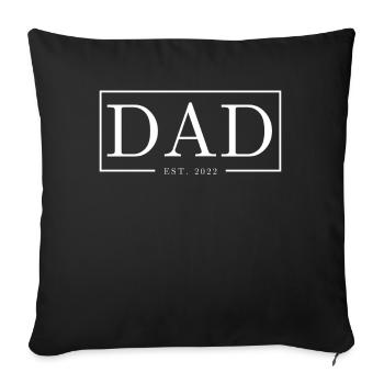 Papa 2022 Futur papa Fête des pères Papa - Housse de coussin décorative 45 x 45 cm - noir - Devant