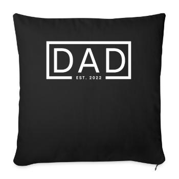 Papa 2022 Futur papa Fête des pères Papa - Housse de coussin décorative 45 x 45 cm - noir - Devant