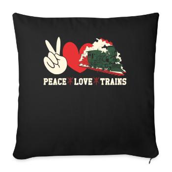 Steam Train Driver Trainspotting - Sofa pillowcase 17,3'' x 17,3'' (45 x 45 cm) - black - Front