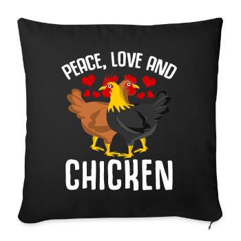 Chickens Chicken Farmer Chicken coop Chicken - Sofa pillowcase 17,3'' x 17,3'' (45 x 45 cm) - black - Front