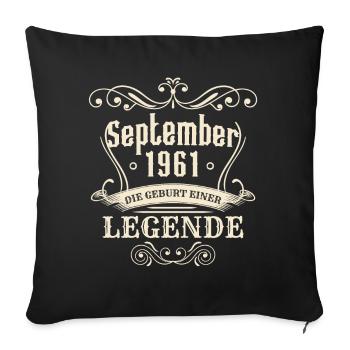 September 1961 - The birth of a legend - Sofa pillowcase 17,3'' x 17,3'' (45 x 45 cm) - black - Front
