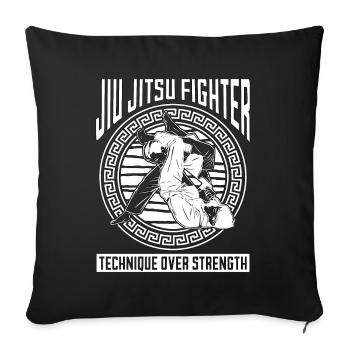 Jiu Jitsu Fighter Technique Over Fighting Fighter - Sofa pillowcase 17,3'' x 17,3'' (45 x 45 cm) - black - Front
