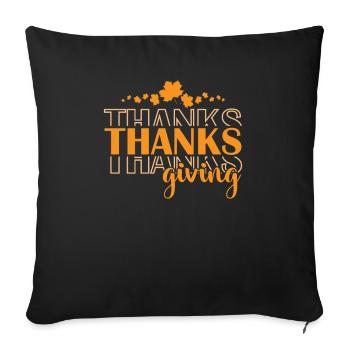 Thanks Giving Family USA America Holiday - Sofa pillowcase 17,3'' x 17,3'' (45 x 45 cm) - black - Front