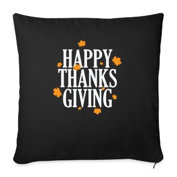 Happy Thanks Giving USA America Holiday - Sofa pillowcase 17,3'' x 17,3'' (45 x 45 cm) - black - Front
