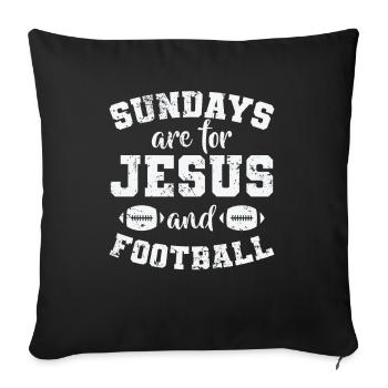 Sundays are for Jesus and Football USA - Sofa pillowcase 17,3'' x 17,3'' (45 x 45 cm) - black - Front