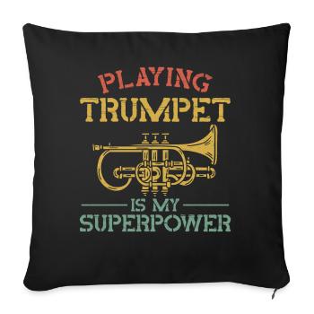 Joueur de trompette Vintage Playing - Housse de coussin décorative 45 x 45 cm - noir - Devant
