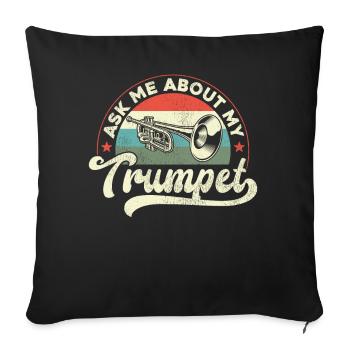 Trompettiste Vintage Retro Ask - Housse de coussin décorative 45 x 45 cm - noir - Devant