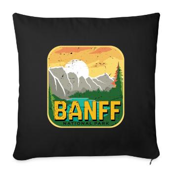 Canada National Park Alberta Banff Camping Mountain - Sofa pillowcase 17,3'' x 17,3'' (45 x 45 cm) - black - Front
