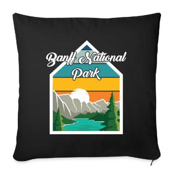 Banff National Park Canada Alberta Nature Camping Be - Sofa pillowcase 17,3'' x 17,3'' (45 x 45 cm) - black - Front