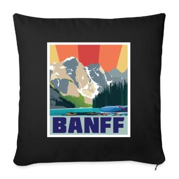 Parc national Banff Lake Louise Canada Camping Albe - Housse de coussin décorative 45 x 45 cm - noir - Devant