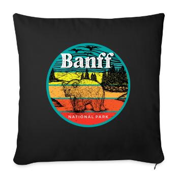 Banff Grizzly Bear National Park Alberta Camping Moun - Sofa pillowcase 17,3'' x 17,3'' (45 x 45 cm) - black - Front