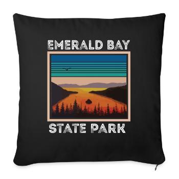 California State Park Lake Tahoe Emerald Bay Neva - Sofa pillowcase 17,3'' x 17,3'' (45 x 45 cm) - black - Front