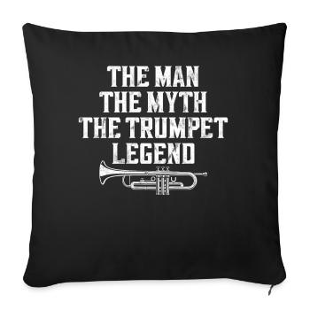 Trompettiste Vintage L’Homme Le - Housse de coussin décorative 45 x 45 cm - noir - Devant