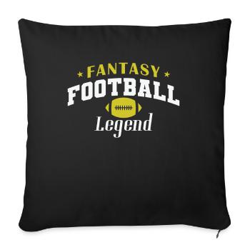 Légende du football Fantasy Football Américain - Housse de coussin décorative 45 x 45 cm - noir - Devant