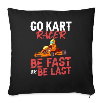 Go Kart Racing Indoor Karting Karting Karting Kart Track - Sofa pillowcase 17,3'' x 17,3'' (45 x 45 cm) - black - Front