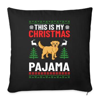 Golden Retriever Dog Puppy Owner Christmas - Sofa pillowcase 17,3'' x 17,3'' (45 x 45 cm) - black - Front