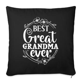 Arrière-grand-mère Grand-mère Arrière-grands-parents Grand-mère - Housse de coussin décorative 45 x 45 cm - noir - Devant