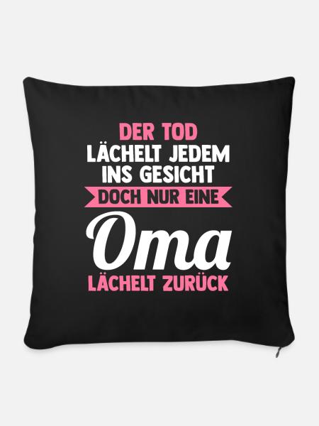 Großmutter Großmama Omi Oma - Sofakissenbezug 45 x 45 cm - Schwarz
