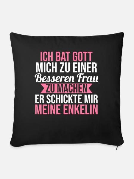Großmutter Großmama Omi Oma - Sofakissenbezug 45 x 45 cm - Schwarz