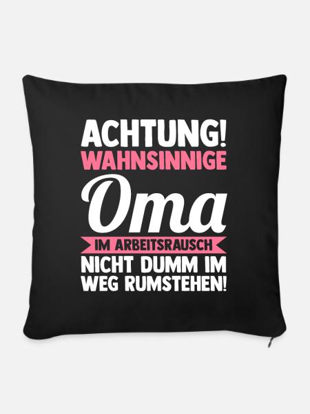 Großmutter Großmama Omi Oma - Sofakissenbezug 45 x 45 cm - Schwarz