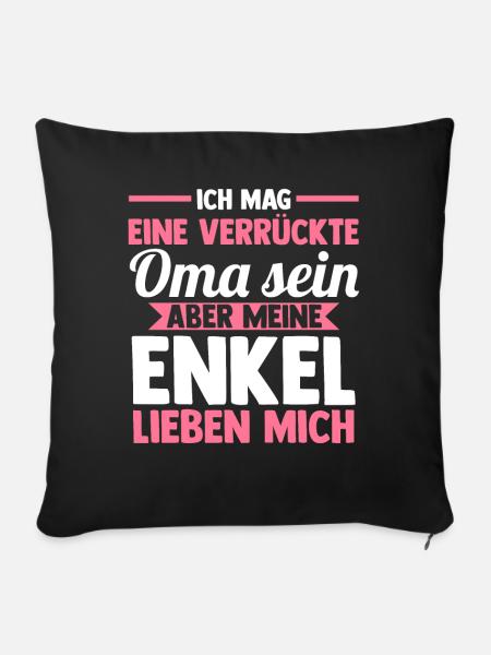 Großmutter Großmama Omi Oma - Sofakissenbezug 45 x 45 cm - Schwarz