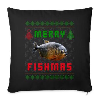 Red Belly Piranha Fish Keeper Ugly Christmas - Sofa pillowcase 17,3'' x 17,3'' (45 x 45 cm) - black - Front