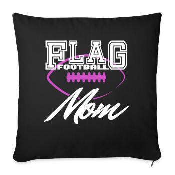 Flag Football Mom Mama Mother Women - Sofa pillowcase 17,3'' x 17,3'' (45 x 45 cm) - black - Front