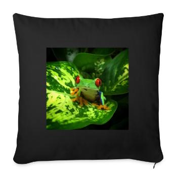 Red Eyed Tree Frog Owner Exotic Pet Wildlife - Sofa pillowcase 17,3'' x 17,3'' (45 x 45 cm) - black - Front