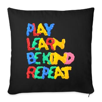 Jouer Apprendre à être gentil Répéter Anti Intimidation Wavy - Housse de coussin décorative 45 x 45 cm - noir - Devant