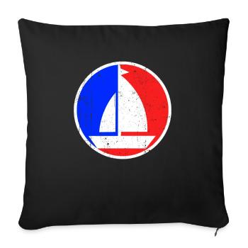 Segeln Logo - Sofakissenbezug 45 x 45 cm - Schwarz - Vorne