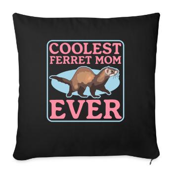 Ferret Maman Ferret Cadeau Amant - Housse de coussin décorative 45 x 45 cm - noir - Devant