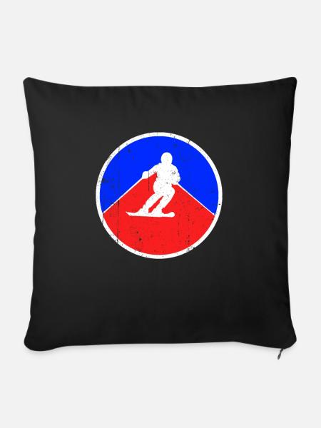 Ski Logo - Sofakissenbezug 45 x 45 cm - Schwarz
