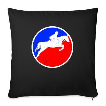 Horse Riding Logo - Sofa pillowcase 17,3'' x 17,3'' (45 x 45 cm) - black - Front